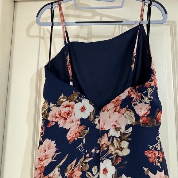 LULUS Reflection Navy Blue Floral Print High-low Dress - Picture 8 of 9